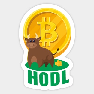 Bitcoin Bull named HODL Sticker